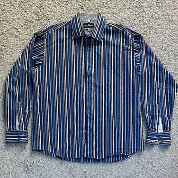 Rare Bartlett Baron 2 Ply Mercerized Cotton Men's Shirt - EUC Sz. Large -  STYLE - Picture 1 of 10